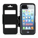 Wholesale Apple iPhone 5/5S Slim Armor Flip Cover (Black)